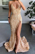 Carica l&#39;immagine nel visualizzatore di Gallery, Sparkly Prom Dresses Slit Side