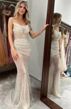 Laden Sie das Bild in den Galerie-Viewer, Sparkly Sheath Long Prom Dresses Long Evening Gown