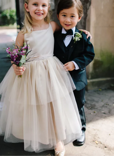 Square Flower Girl Dresses Floor Length