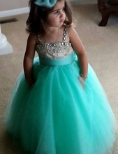 Load image into Gallery viewer, Straps Flower Girl Dresses with Rhinestones