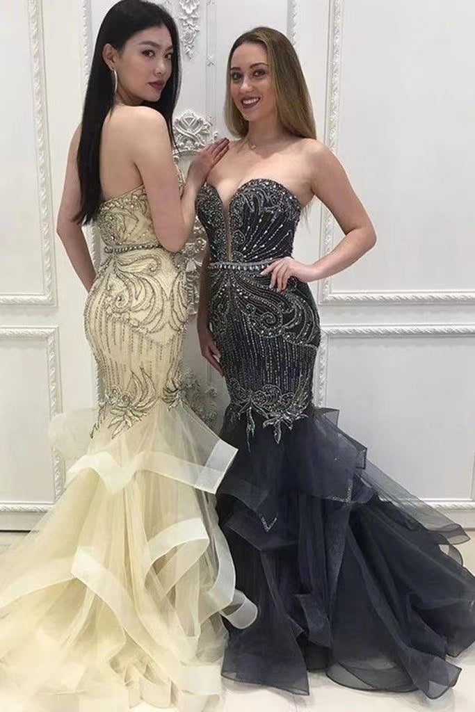 Sweetheart Prom Dresses Mermaid with Beading