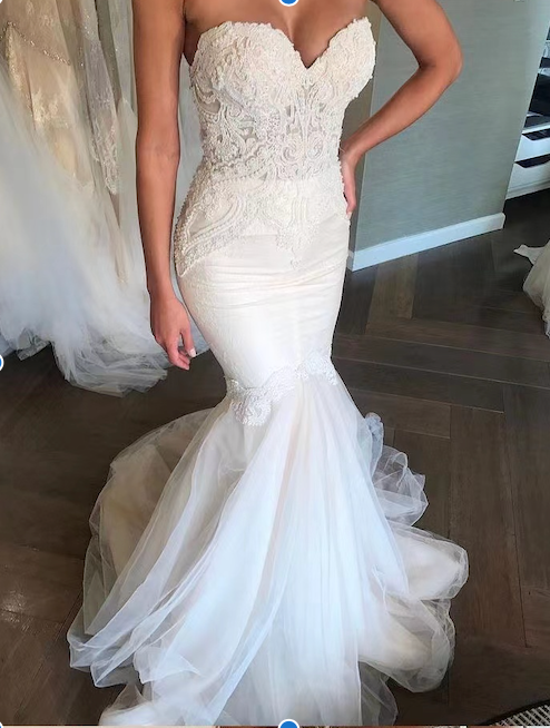 Sweetheart Wedding Dresses Bridal Gown Mermaid with Appliques Lace