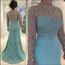 Load image into Gallery viewer, Turquoise Mother of the Bride Dresses with Rhinestones