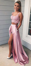 Charger l&#39;image dans la galerie, Straps Two Piece Prom Dresses with Pockets