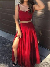 Load image into Gallery viewer, Two Piece Prom Dresses Slit Evening Gown