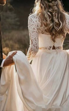 Load image into Gallery viewer, Two Piece Wedding Dresses Vintage with Sleeves