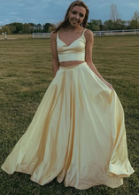 Load image into Gallery viewer, Yellow Prom Dresses Two Piece Under 100
