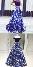 Carica l&#39;immagine nel visualizzatore di Gallery, Off Shoulder Prom Dresses Floral Two Piece