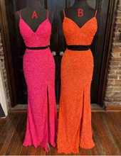 Load image into Gallery viewer, Two Piece Prom Dresses Slit