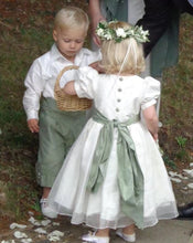 Load image into Gallery viewer, Light Sage Flower Girl Dresses with Sash