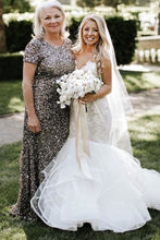 Load image into Gallery viewer, Grey Mother of the Bride Dresses Floor Length Sequins