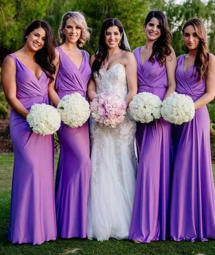 V Neck Bridesmaid Dresses for Wedding Party