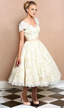 Load image into Gallery viewer, Vintage Wedding Dresses Bridal Gown Cap Sleeves Lace