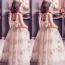 Cargar imagen en el visor de la galería, V Neck Flower Girl Dresses with Bowknot