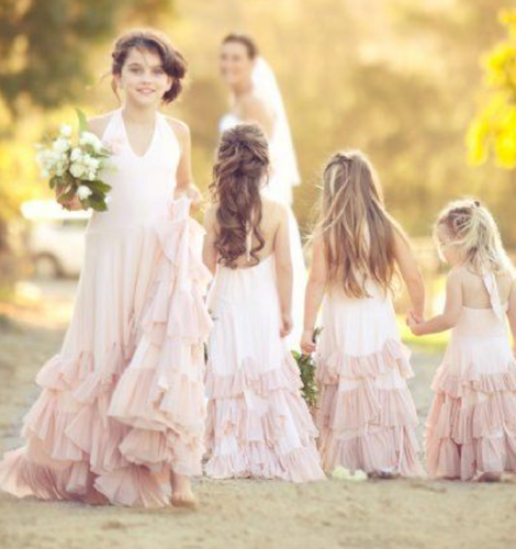 V Neck Flower Girl Dresses