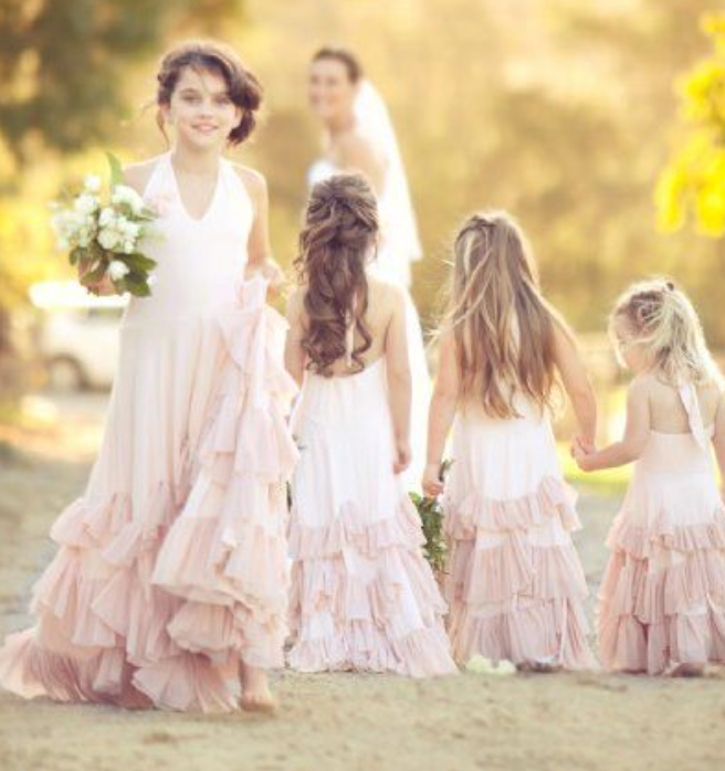 V Neck Flower Girl Dresses