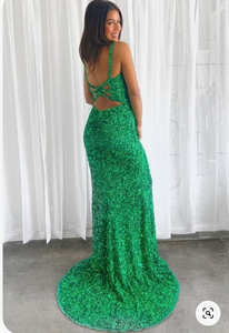 V Neck Slit Prom Dresses