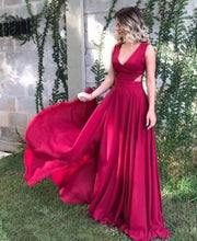 Load image into Gallery viewer, V Neck Prom Dresses Floor Length under 100