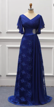 Load image into Gallery viewer, V Neck Mother of the Bride Dresses Royal Blue