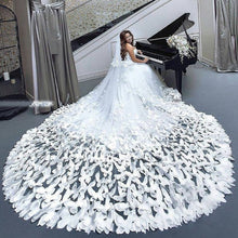 Load image into Gallery viewer, Strapless Wedding Dresses with 3D Flowers Bridal Gowns