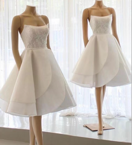 Wedding Dresses Bridal Gown Knee Length with Pockets