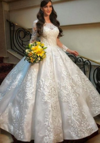 Luxurious Wedding Dresses Bridal Gown with Sleeves